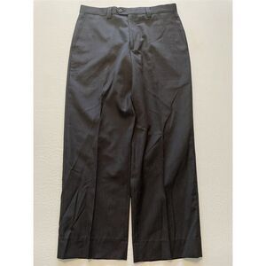 Angelico 33 x 28 Bespoke Super 100's Wool Brown Cable Stripe Italy Made Trousers